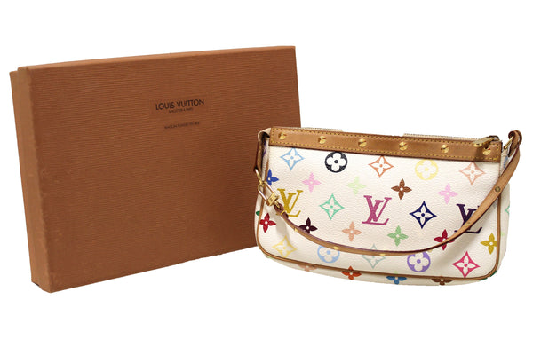 Louis Vuitton White Multicolor Pochette Accessories Handbag
