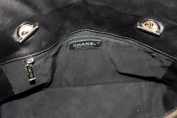 Chanel Black Chevron Lambskin Surpique Small Tote