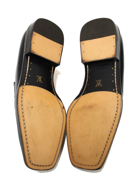 路易威登男士黑牛犢皮革鞋鞋英國尺碼6（美國7）