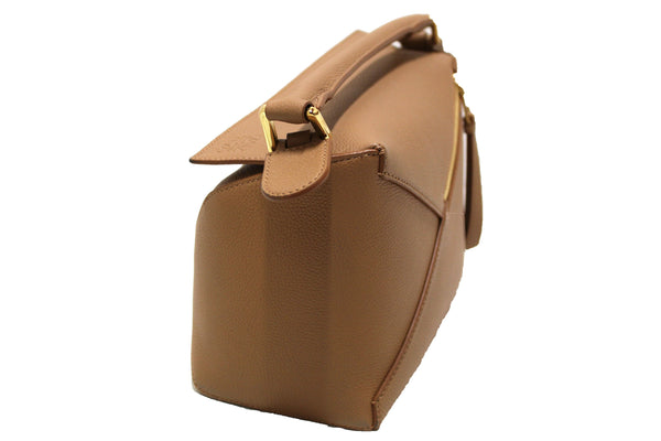 Loewe Brown Soft Grained Calfskin Small Puzzle Edge Bag