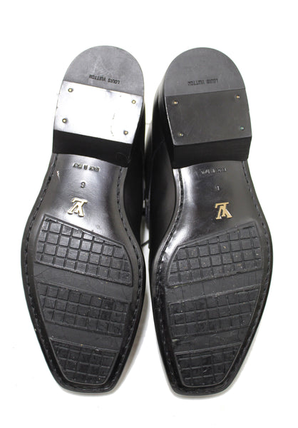 路易·威登男士黑色小腿皮革蕾絲鞋鞋英國尺碼6（US 7）