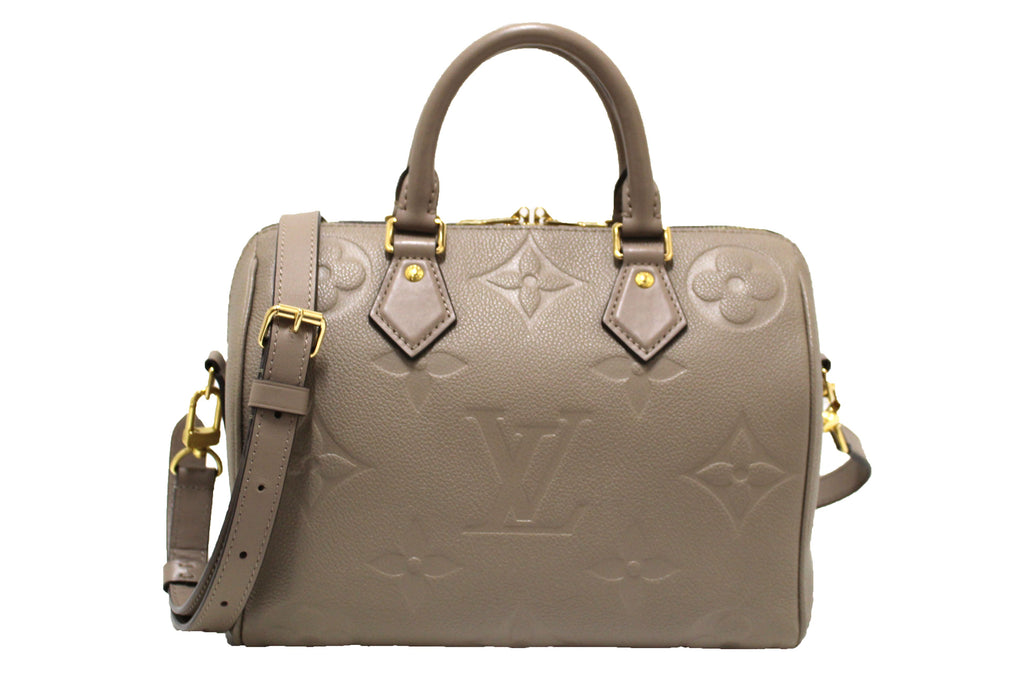 Authentic Louis Vuitton Turtledove Empreinte Leather Speedy 25 Bandouliere  Crossbody Bag – Italy Station