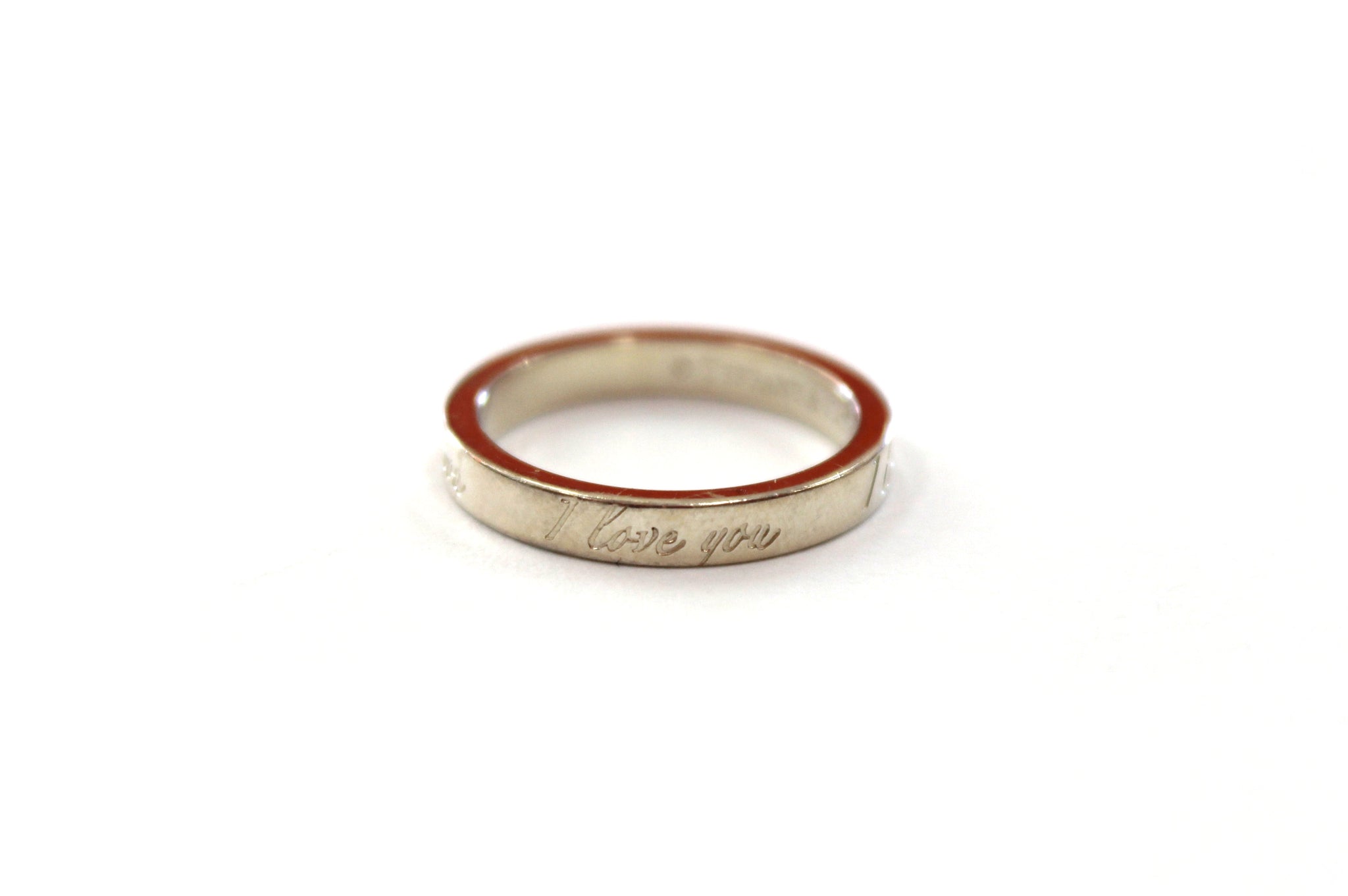Tiffany & Co. Sterling Silver I love you script band ring size 4.5