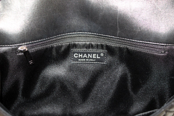 Chanel Black Quilted Lambskin Easy Carry Jumbo Flap Bag