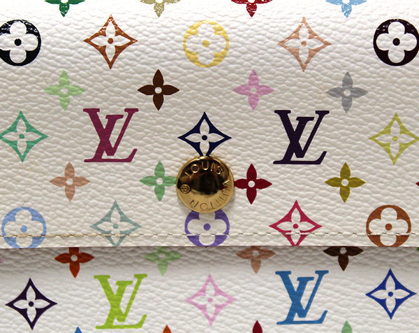 New Louis Vuitton White Monogram Multicolor Alexandra Wallet