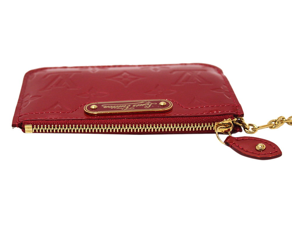 Louis Vuitton Red Monogram Vernis Key Pouch Pochette Cles 1LV622 Leather  ref.318963 - Joli Closet