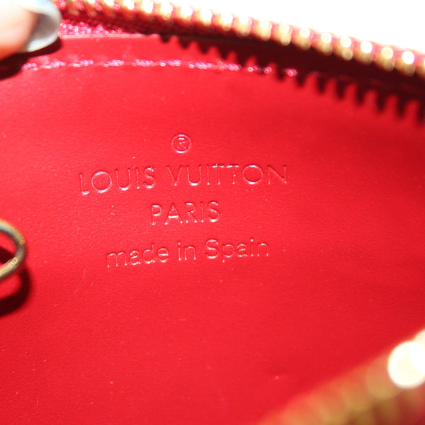 新的路易威登紅色vernis皮革pochette cle鑰匙袋盒