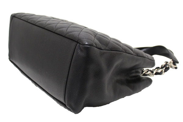 Chanel 黑色絎縫魚子醬皮革 Grand Shopper Tote 單肩包