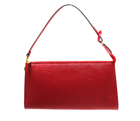路易·威登（Louis Vuitton）紅色Epi皮革POCHETTE手拿包