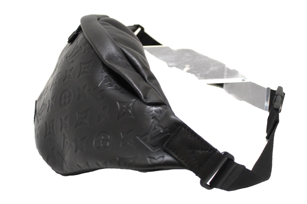 Louis Vuitton Black Leather Monogram Shadow Discovery Bum Bag