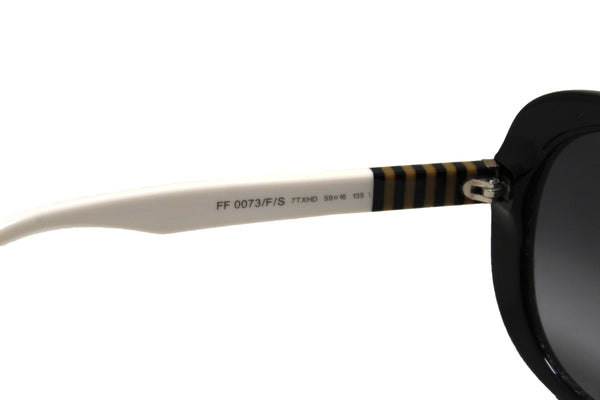 Fendi Black Acetate Oval Frame Sunglasses