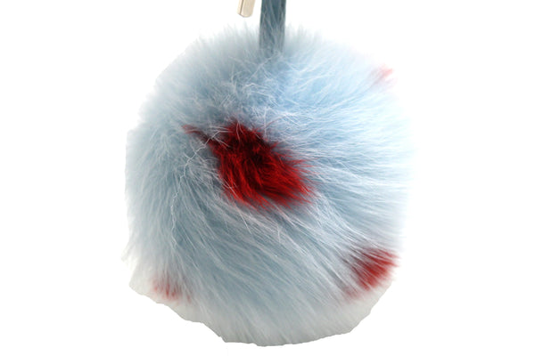 Fendi Blue/Red Fox Fur Pom-Pom Bag Charm