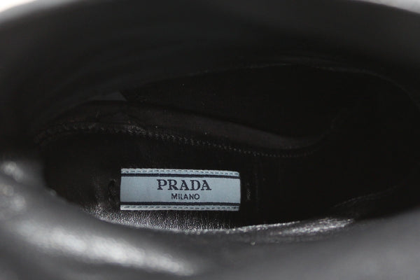 NEW Prada Black Suede Leather Boots 37