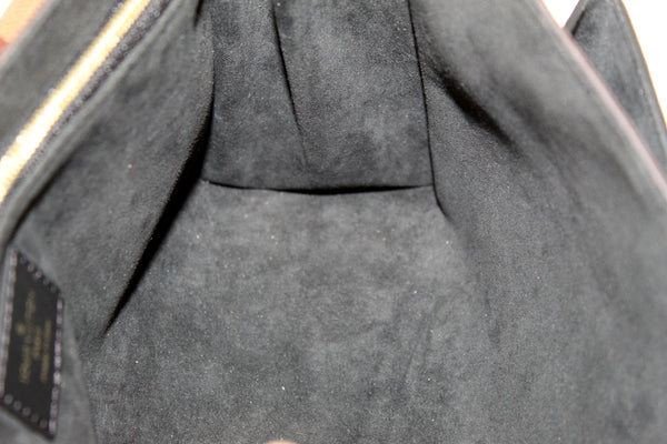 Louis Vuitton Damier Ebene Canvas With Black Soft Calf Leather Vavin PM