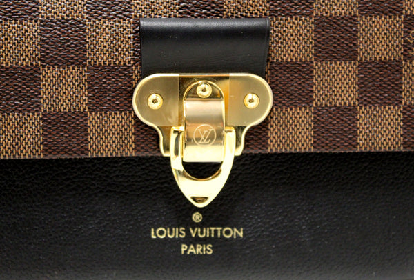 Louis Vuitton Damier Ebene Canvas With Black Soft Calf Leather Vavin PM