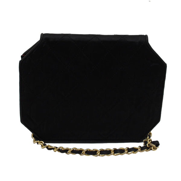 香奈兒老式黑色緞面八角形經典鏈袋