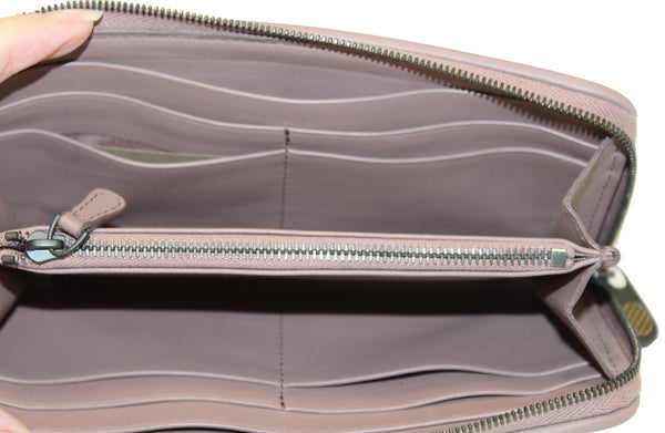 Bottega Veneta Dusty Rose Nappa Intrecciato Leather Zip Around Wallet