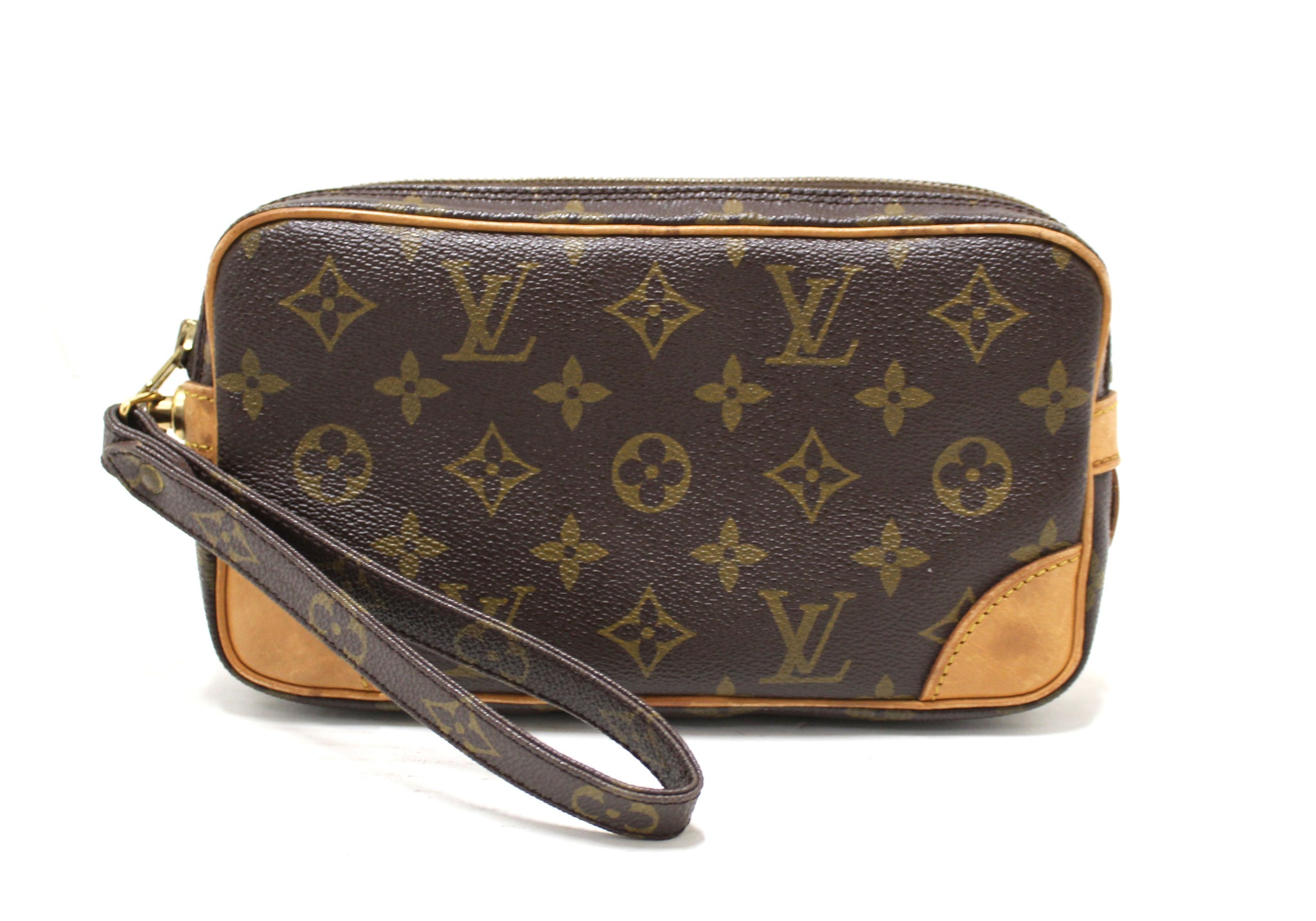 Louis Vuitton Monogram Pochette Dragonne Wristlet Bag