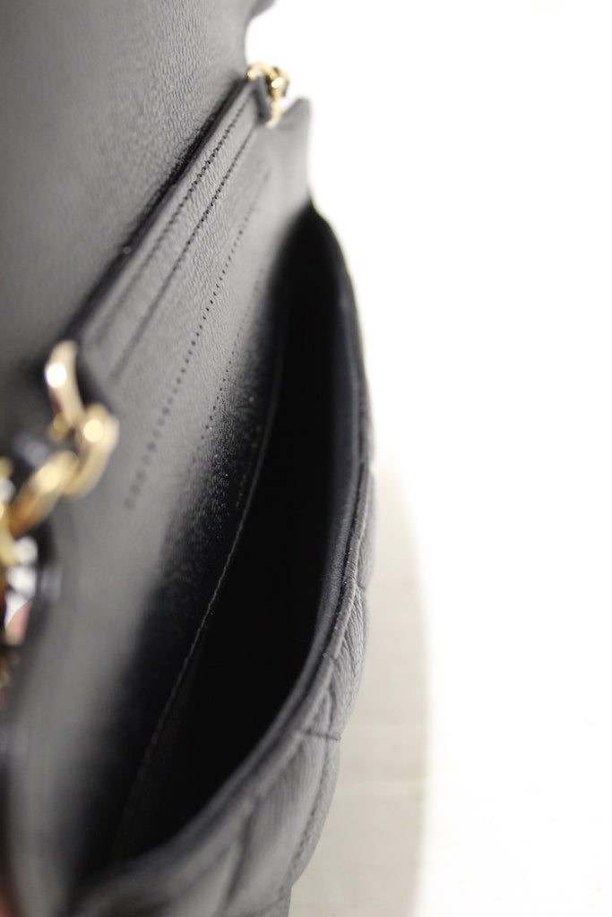 Chanel Black Quilted Caviar Leather Mini Pochette Crossbody Bag - Yoogi's  Closet