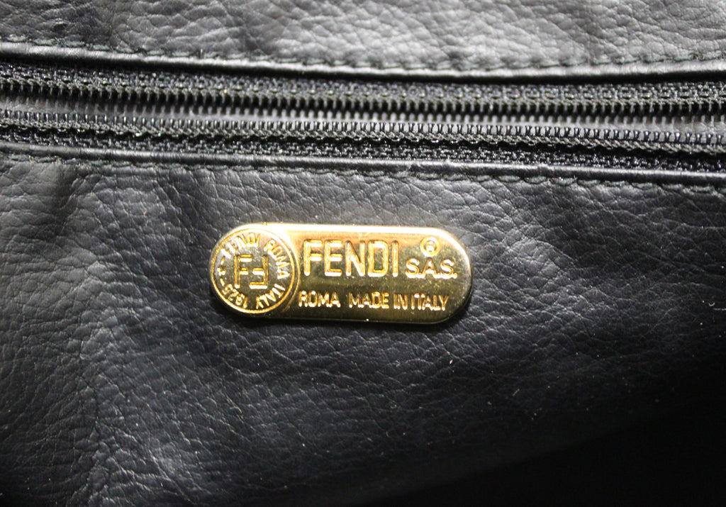 Fendi Vintage Black Canvas Striped Messenger Crossbody Bag – Italy Station