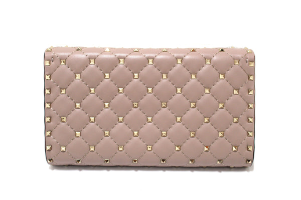 Valentino Garavani Poudre Quilted Nappa Leather Rockstud Spike Crossbody Clutch Bag
