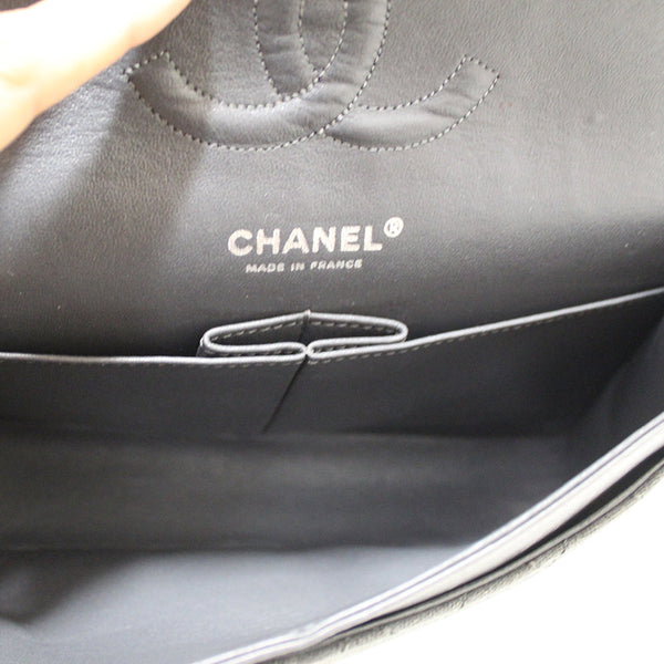 Chanel 灰色閃光帆布中型經典翻蓋單肩鏈條包