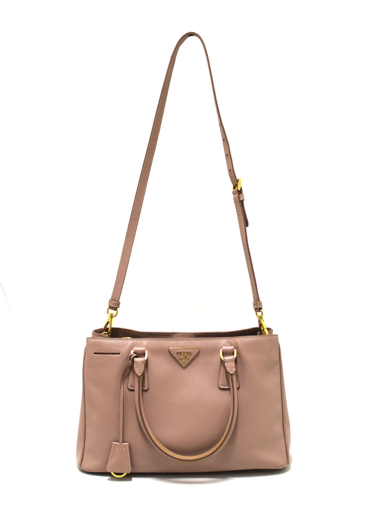 Prada Dusty Pink Saffiano Lux Leather Medium Galleria Tote Prada