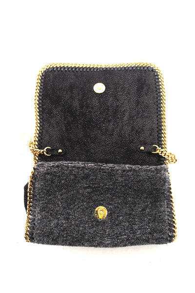 Stella McCartney Grey Faux Fur Mini Falabella Shoulder Bag