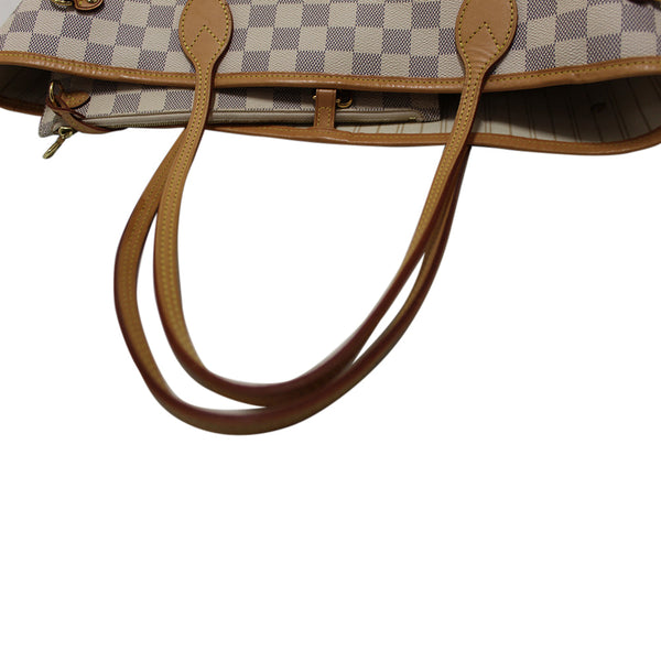 Louis Vuitton Damier Azur Ebene Canvas Neverfull MM Shoulder Tote Bag