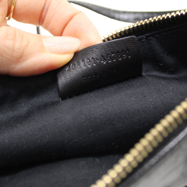 YSL YVES Saint Laurent Black Black Pthent Leather Mini Messenger Bag