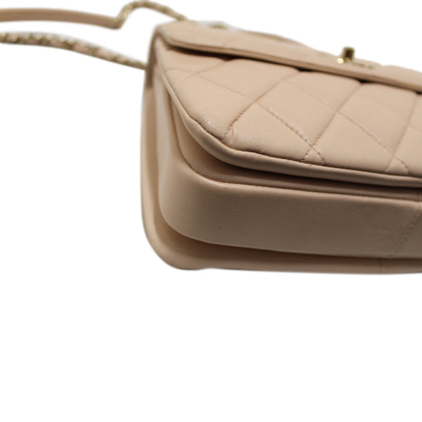 Chanel Beige Lambskin Leather Small Trendy CC Bag with Handle