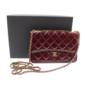 Chanel Burgundy Patent Leather Wallet on Chain WOC Messenger Bag – Italy  Station
