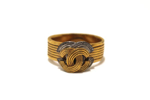 Vintage Chanel Gold CC Coil Ring Size 8