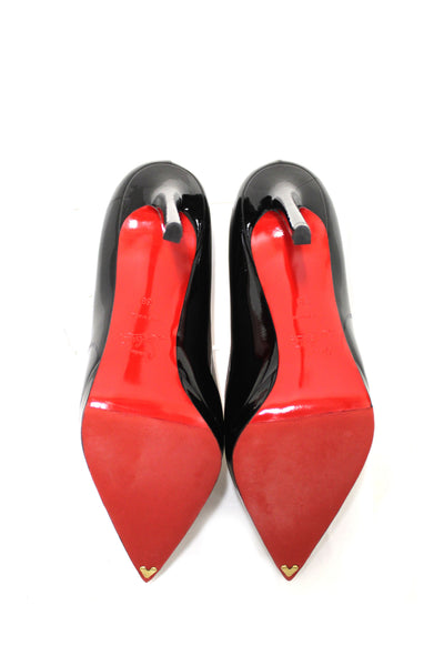 Christian Louboutin 黑色漆皮 Pigalle Plato 120 高跟鞋，尺寸 38