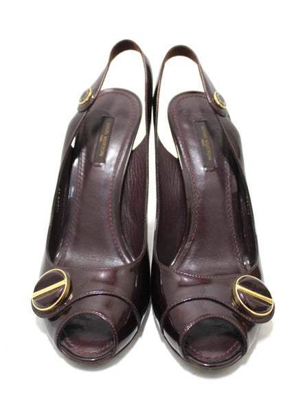 Louis Vuitton Amarante Patent Leather Sandal Size 9.5