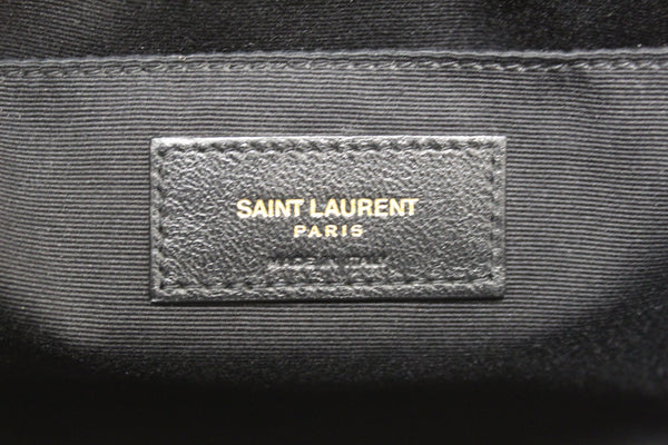 YSL YVES Saint Laurent黑色天鵝絨皮革Lou相機Messenger Bag