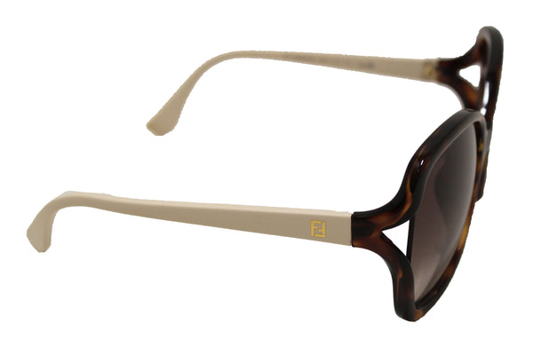 Fendi Tortoise Shell Acetate And White Frame Sunglasses