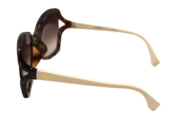 Fendi Tortoise Shell Acetate And White Frame Sunglasses