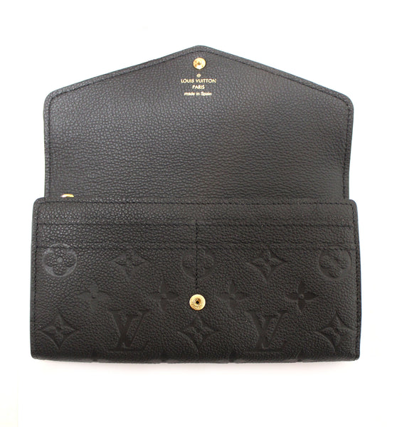 路易·威登（Louis Vuitton）黑色會標empreinte皮革莎拉錢包