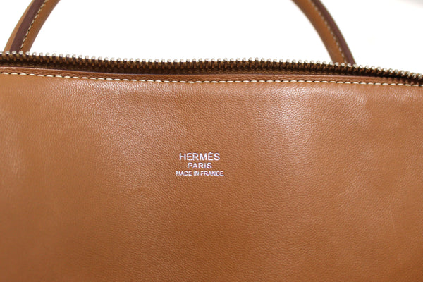 Hermes 棕色 Taurillon Clemence Bolide 31 手提包/單肩包