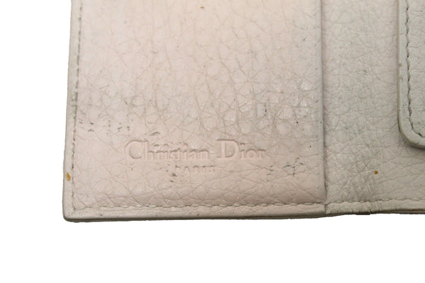 Christian Dior 復古馬鞍白皮 6 鑰匙圈架