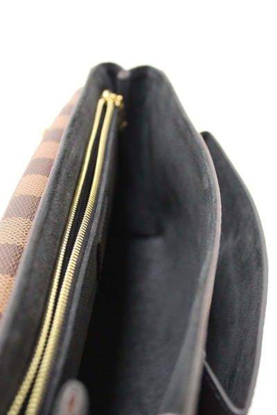 Louis Vuitton Damier Ebene Canvas with Black Soft Calf Leather Vavin PM Bag