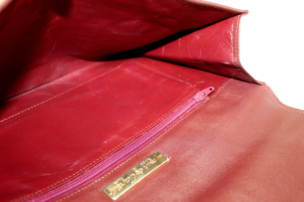Cartier Burgundy Calfskin Leather Envelope Portfolio Pouch