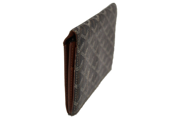 Goyard Black Goyardine Richelieu Black and Brown Long Wallet