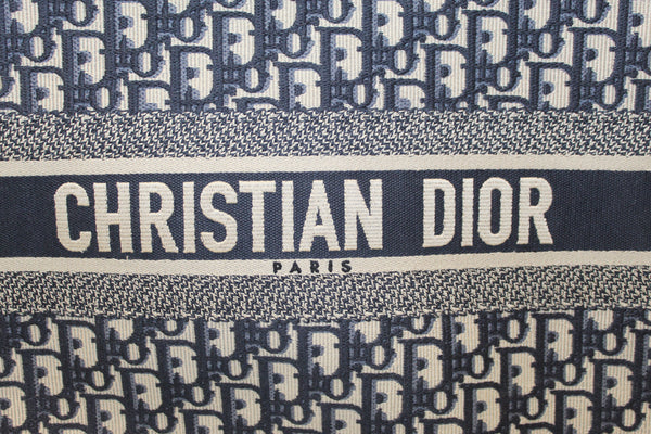 克里斯蒂安·迪奧（Christian dior Blue Dior）斜繡花面料大型書籍手提袋