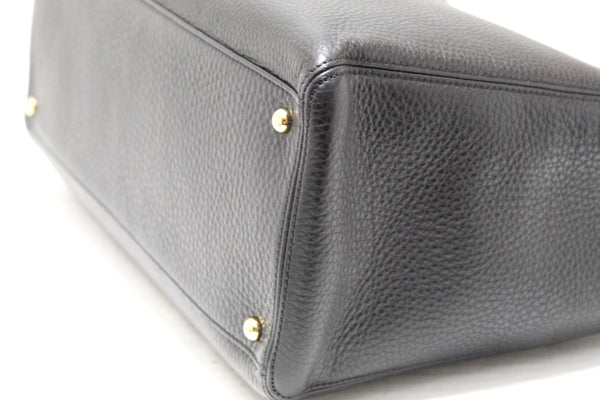 Chanel Black Calfskin Cerf Executive Shopper Shoulder Tote Bag