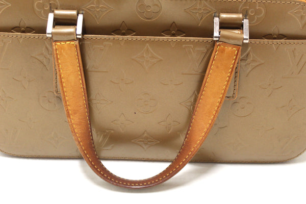 Louis Vuitton Gold Matte Monogram Vernis Shelton Handbag