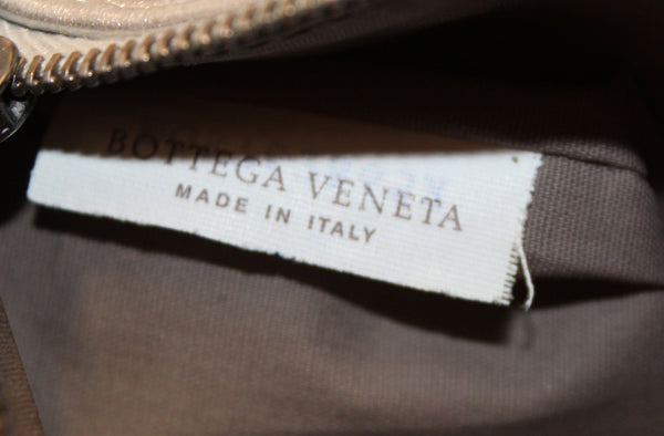 Bottega Veneta Intrecciato Woven Metallic Shiny Napa Pouch Bag