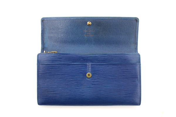 Louis Vuitton Blue Epi Leather Sarah Long Wallet