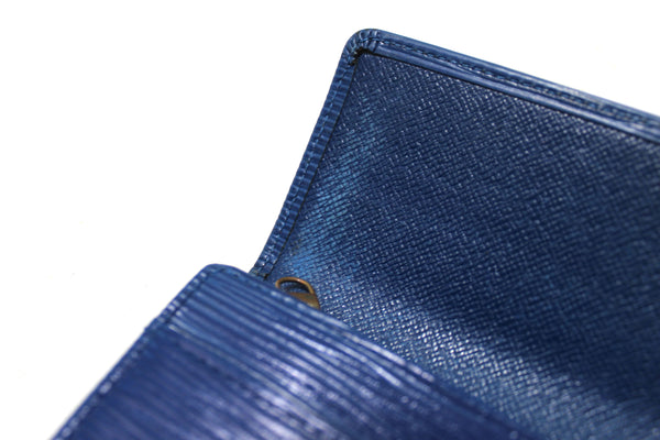 Louis Vuitton 藍色 Epi 皮革 Sarah 長皮夾